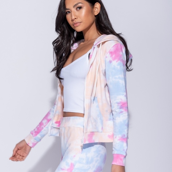 Tie Dye Groovy Kind of Love Zip Up Hoodie - Picture 5 of 8